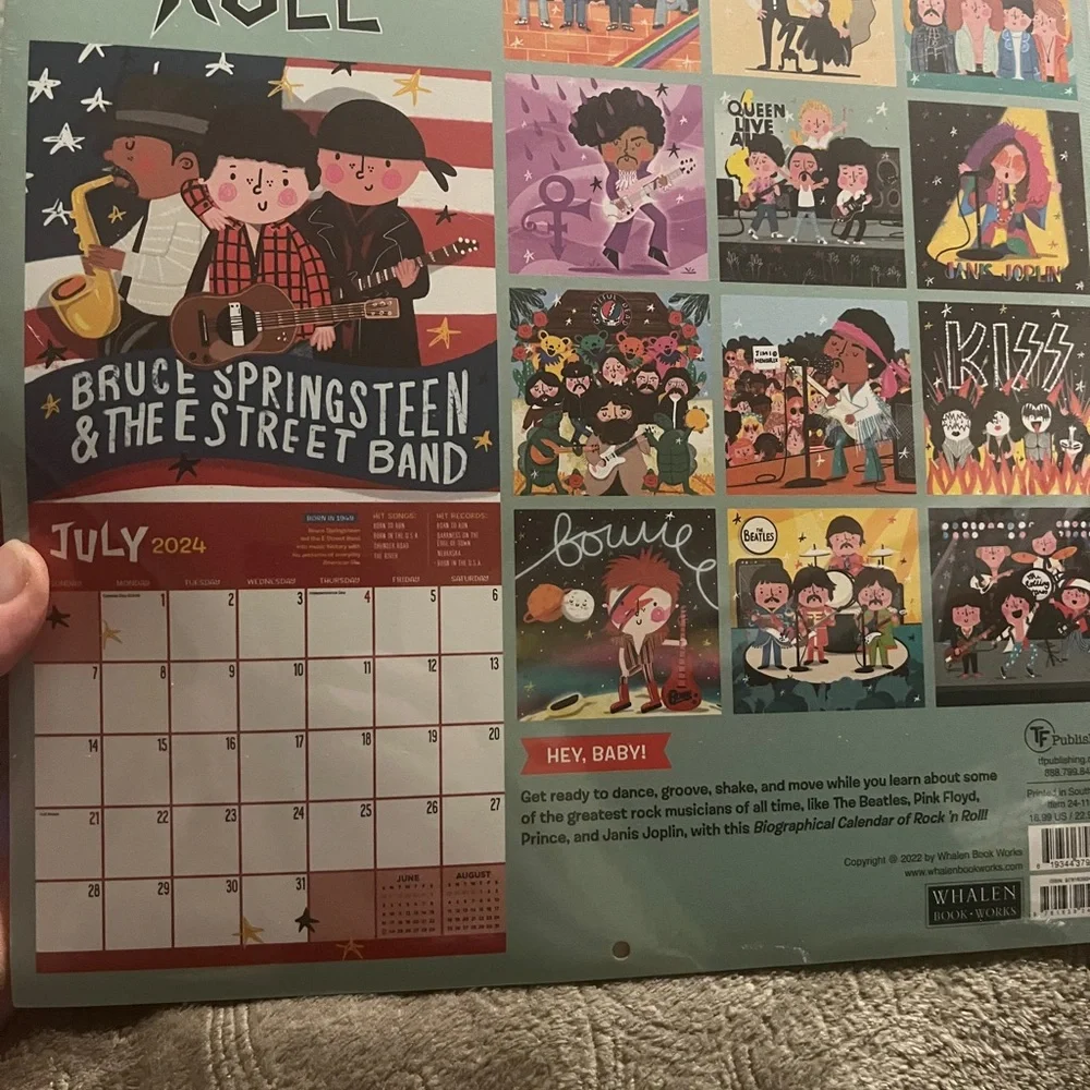 Rock’N Roll 2024 Biographical Wall Calendar. New